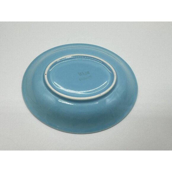 Wade Golden Turquoise Small Gravy Boat Sauce Pitcher w Under Plate Gold Teal A - Picture 9 of 10